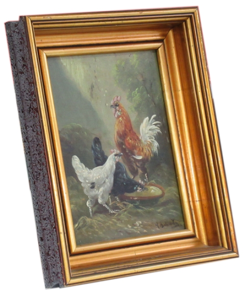 Twee kippen en een haan