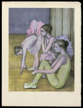 Grote litho van de Belgische kunstenaar Paul Smolders