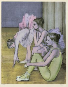 Belgische graficus  Paul Smolders met een lithografie