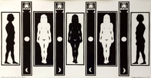 Paul Van Dessel met een linosnede uit 2016