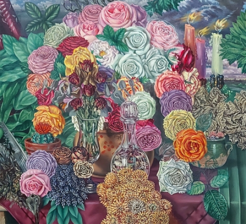 Paul Van Dessel met een schilderijtje