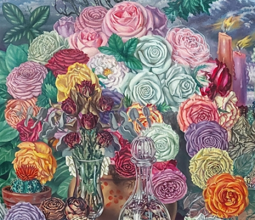 Stilleven met bloemen van de Antwerpse schilder  Paul Van Dessel kopen