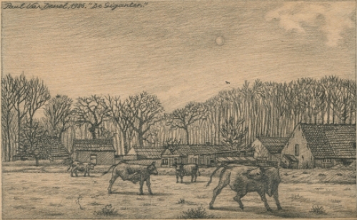 Tekening van de Belgische kunstenaar Paul Van Dessel kopen