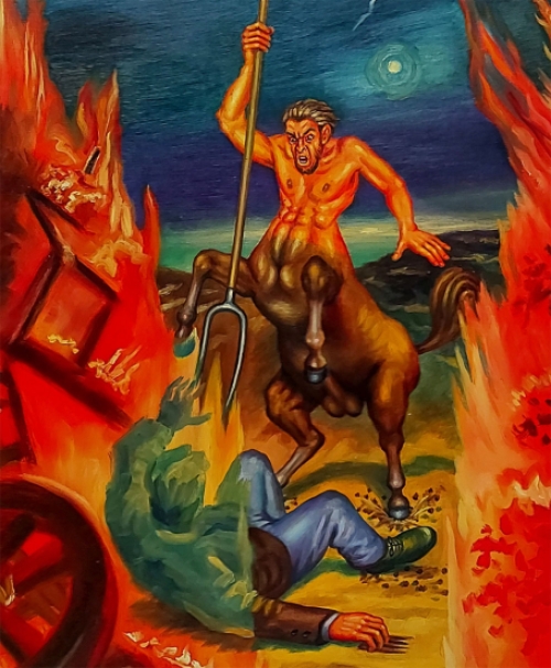 Paul Van Dessel met een schilderij