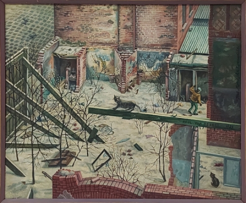 Paul Van Dessel met een schilderijtje