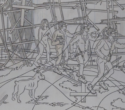 Paul Van Dessel met een schilderij