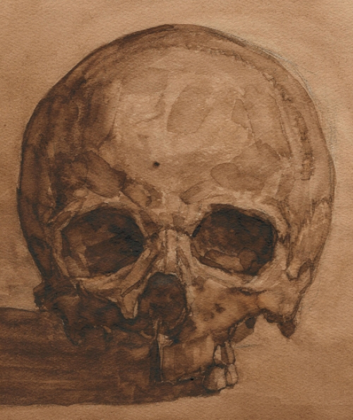 Paul Van Dessel met een aquarel uit 1985