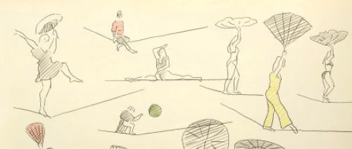 Paul Van Dessel met een grote tekening