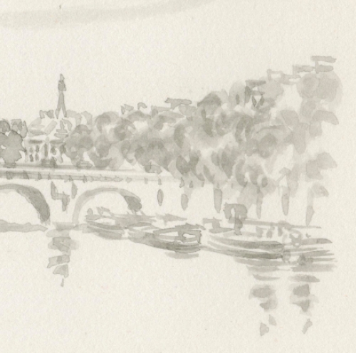 Aquareltekening van de Belgische kunstschilder Paul Van Dessel kopen