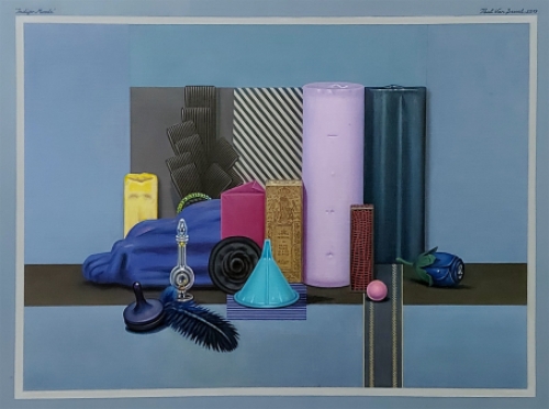 Paul Van Dessel met een schilderijtje