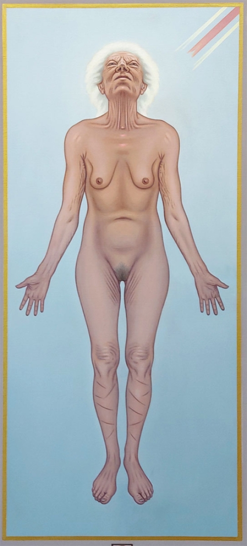 Paul Van Dessel met een schilderij uit 2012