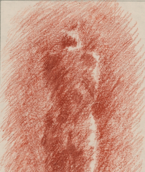 Paul Van Dessel met een tekening uit 1978