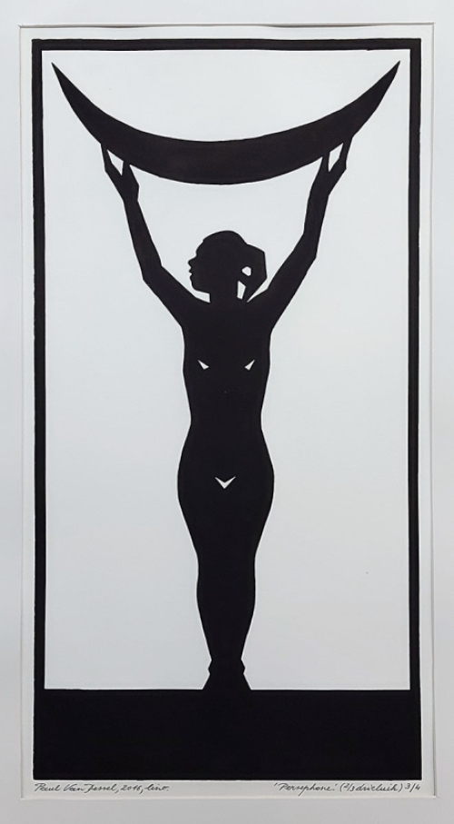 Linosnede van de Belgische kunstenaar Paul Van Dessel kopen