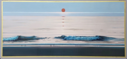 Paul Van Dessel met een groot schilderij