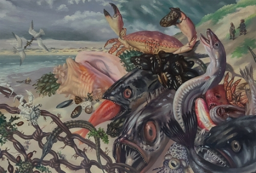 Paul Van Dessel met een schilderijtje