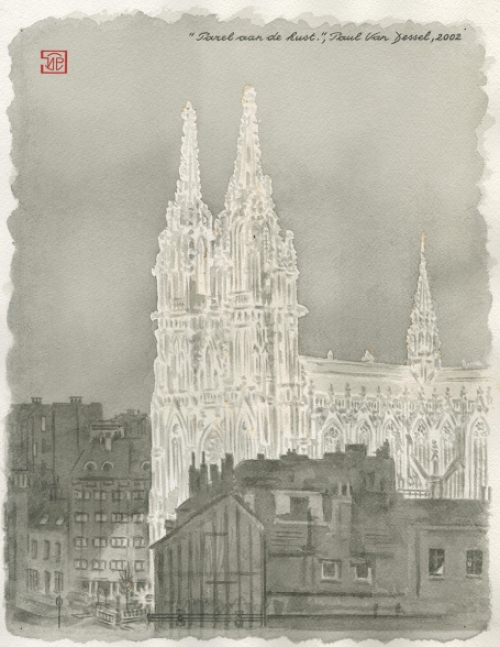 Aquarel van de Antwerpse kunstenaar Paul Van Dessel kopen