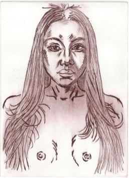 Paul Van Dessel met een ets uit 2011