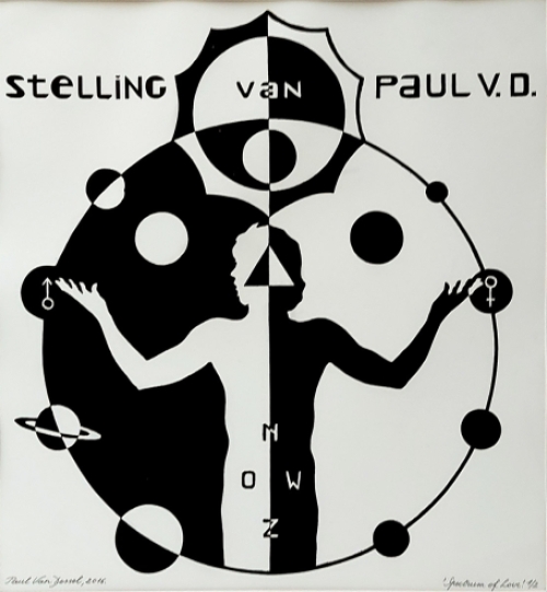 Paul Van Dessel met een linosnede uit 2016