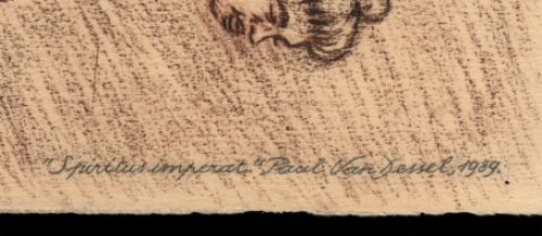 Paul Van Dessel met een tekening