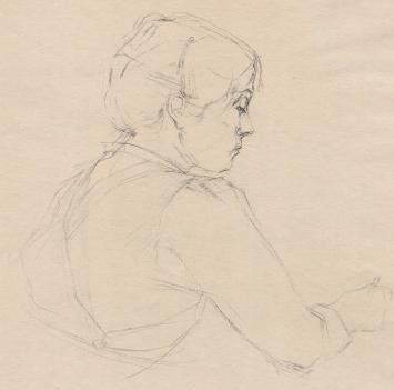 Paul Van Dessel met een tekening uit 1997