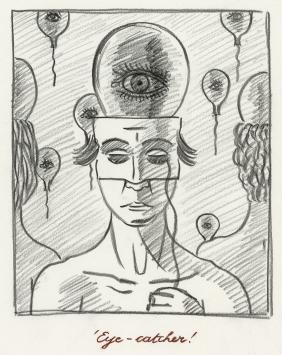 Paul Van Dessel met een tekening uit 2010