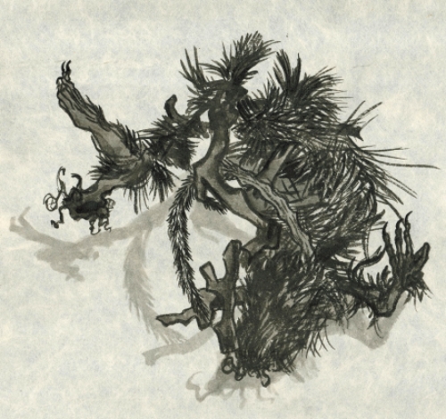 Paul Van Dessel met een aquarel uit 1985