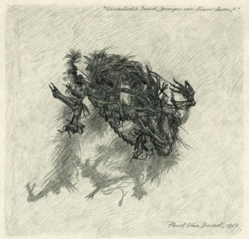 Tekening van de Antwerpse kunstenaar Paul Van Dessel kopen