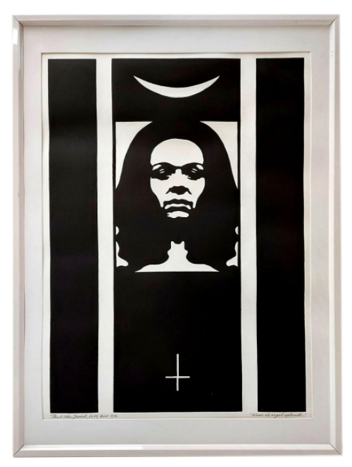 Linosnede van de Belgische kunstenaar Paul Van Dessel