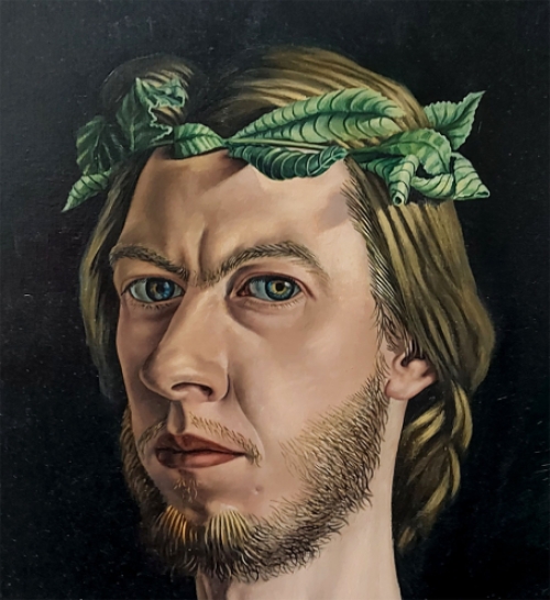 Paul Van Dessel met een zelfportret