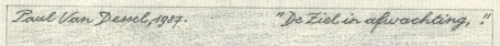 Tekening van Paul Van Dessel