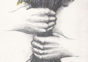 Litho met Masereel droogstempel