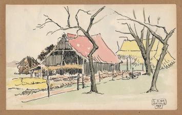 Grafisch kunstwerk uit 1944 van de Belgische kunstenaar Maurice Pauwaert