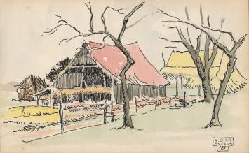 Tekening getekend door Maurice Pauwaert in 1944