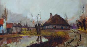 Olieverfschilderij Belgische kunstenaar  H. J. Pauwels