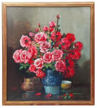 Groot stilleven van Belgische schilder Henri Joseph Pauwels op doek