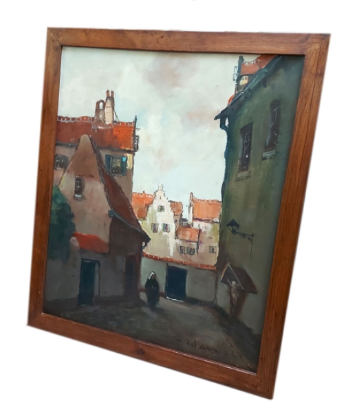 Begijntje keuvelend in het begijnhof