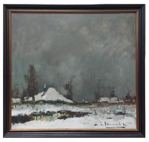 Schilderij van Belgische schilder Henri Joseph Pauwels op canvas