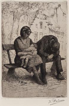 Man en vrouw met kind op de bank