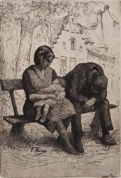 Ets,  gesigneerd door K. Peiser