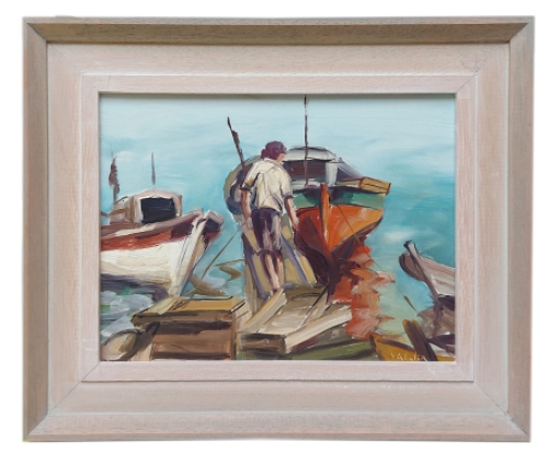 Schilderijtje op paneel kopen van Petrus Valckx