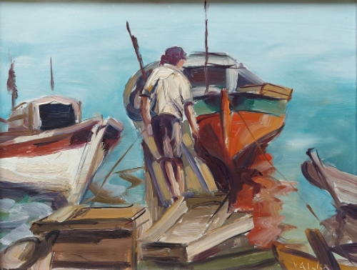 Schilderij geschilderd door de Belgische kunstenaar Petrus Valckx