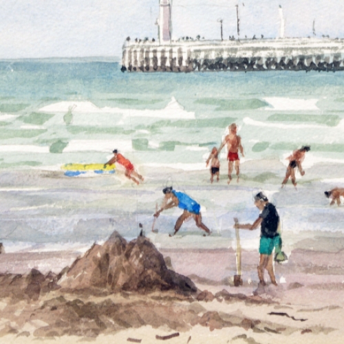 Kunstschilder Antoon Luyckx 1979 de pier van Oostende