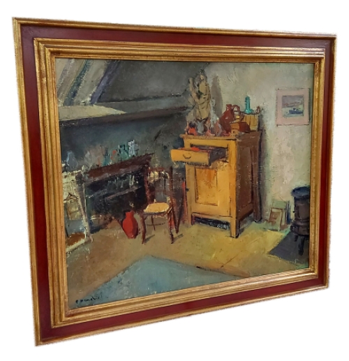 Interieur van een zolderkamer