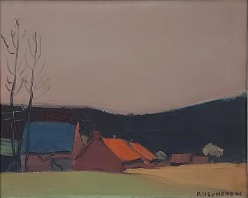 Pierre Heymans met schilderij landschap