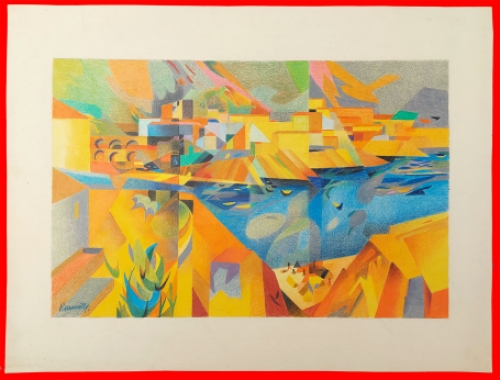 Tekening van de Franse kunstenaar Pierre Rouseille kopen