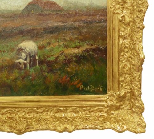 Schaapherderin in landschap