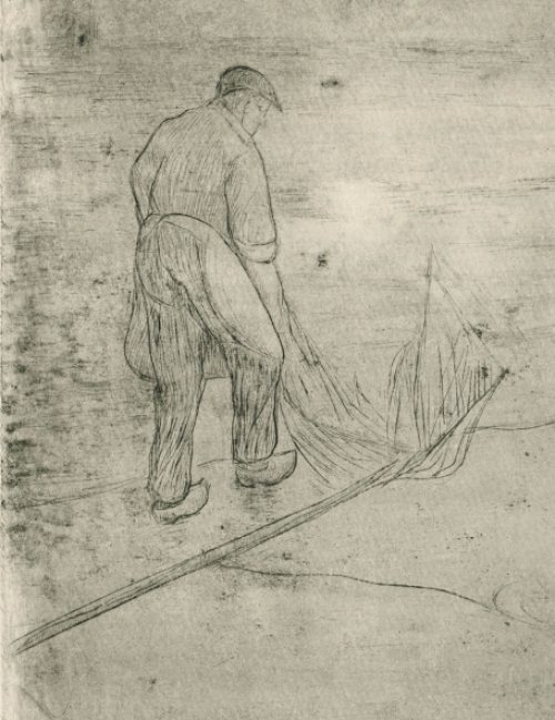 De garnaalvisser aan de waterkant 1/5