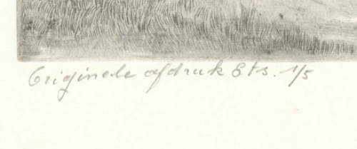 2 bootjes aan het water, originele afdruk Ets 1/5