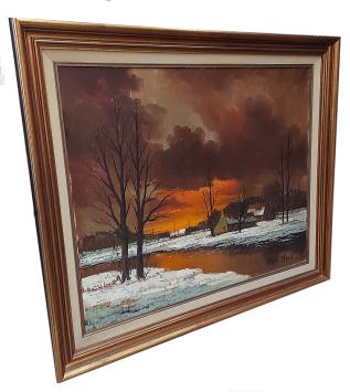 Wintergloed in een landschap
