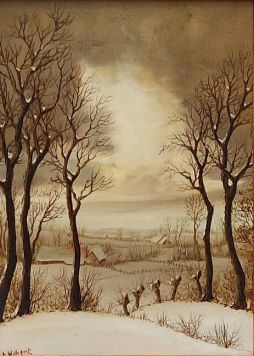 Piet Willequet met een typerend winterlandschap